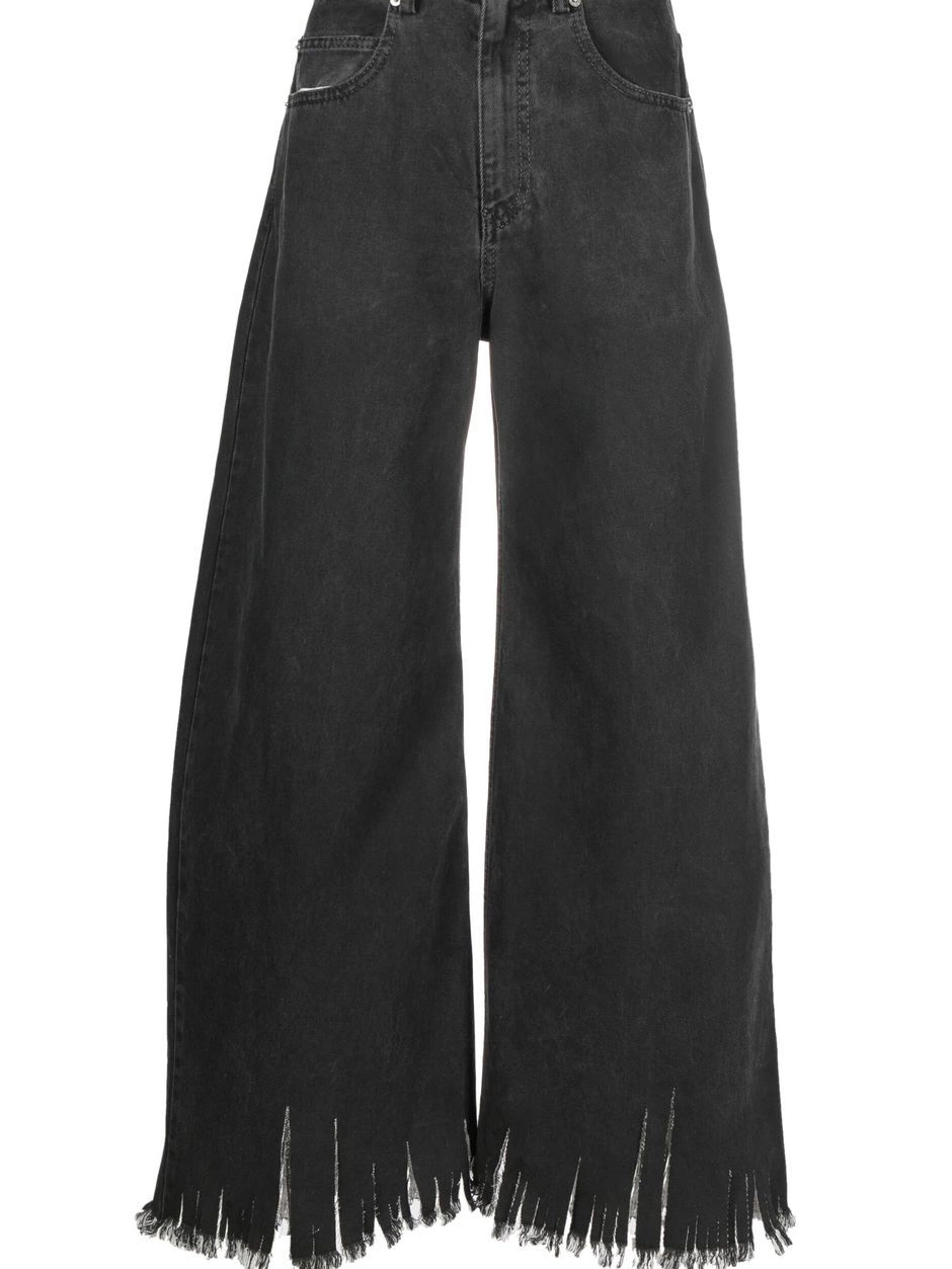 Affordable Women wide leg Alanui jeans fringed 0714